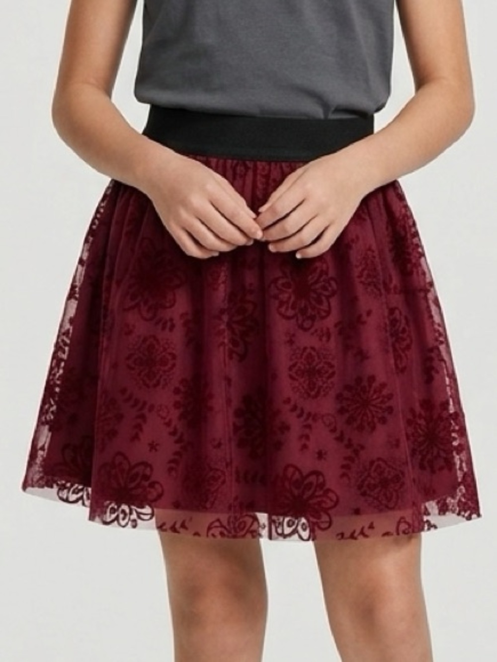 Ivy & Moon Skirt Girls Size 12 Red Lace Short Skirt